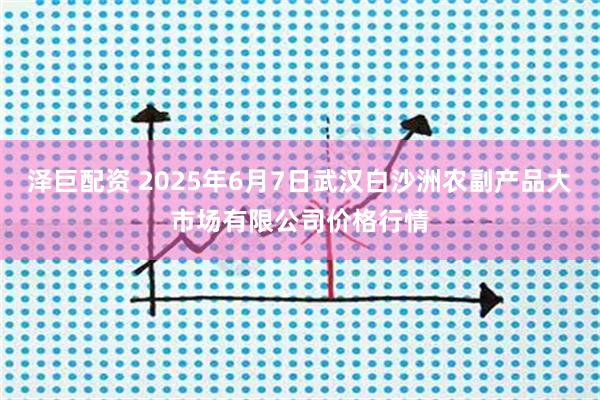 泽巨配资 2025年6月7日武汉白沙洲农副产品大市场有限公司价格行情